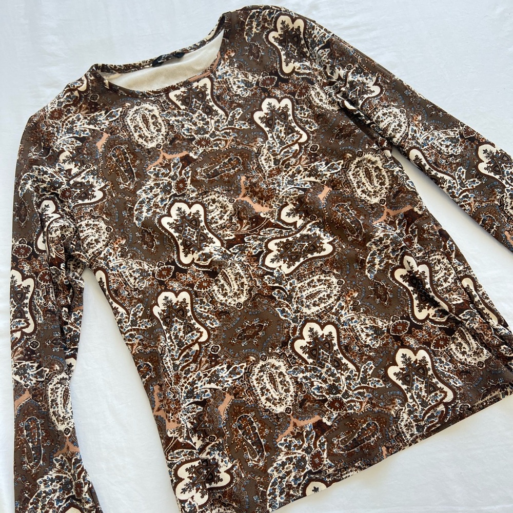 Brown Printed Top